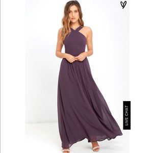 Dusty Purple Maxi Floor Length Formal Dress